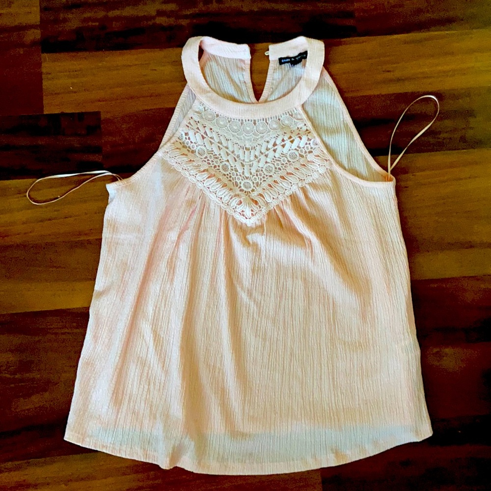 Crochet top pink halter